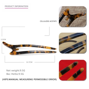 U-shaped leopard print hair fork made of high-quality cellulose acetate for elegant styling