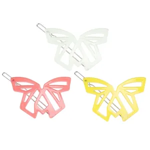 Pince à Cheveux Papillon en Acétate de Cellulose Design Géométrique Évidé Pince Crocodile Accessoires de Coiffure pour Femmes