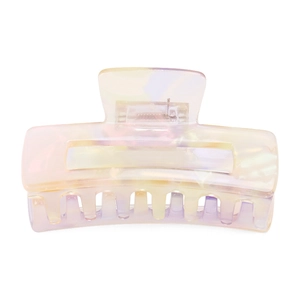 Elegant iridescent acetate hair claw clip with colorful gradient for women thick hair