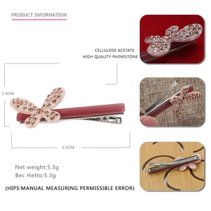 Fermaglio per capelli a fiocco in acetato rosa antico con strass brillanti di lusso
