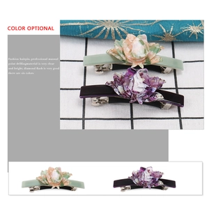 Eleganter Acetat-Blumen-Haarclip mit Marmortextur und Strasssteinen für Damen