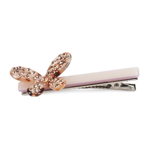 Dettaglio molletta per capelli francese in acetato con strass lucidi e becco d'anatra