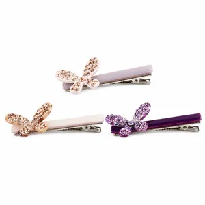 Fermaglio per Capelli a Farfalla in Acetato Francese per Donna Clip a Becco d'Anatra con Strass 3D Elegante Accessorio
