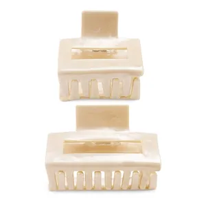 Korean Style Square Hollow Acetate Hair Claw Clip For Women Elegant Mother Of Artificial Pearl Texture Hair Accessories For Thick Hair
