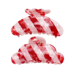Pinza per Capelli Grande in Acetato di Cellulosa a Righe Marmorizzata Fatta a Mano per Donna Fermaglio a Forma di Nuvola Accessori per Capelli