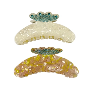 Acetate Large Hair Claw Clip Rhinestone Marbled Shark Clip For Women Elegant Hair Styling Accessories Catch Barrettes