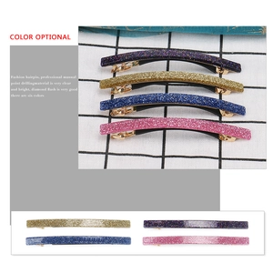 Sparkling acrylic hair clips with fine glitter finish in multiple colors and geometric design