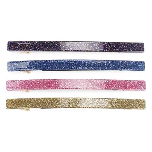 Simple Acrylic Glitter Hair Clip Barrette For Women Geometric Spring Clip Sparkling Hair Accessories For Daily Party