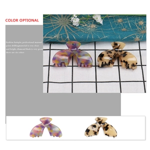 Elegant marble purple and leopard print shark hair clips for women with hand-set crystals