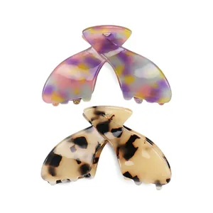 Elegant Cellulose Acetate Tortoise Shell Marble Hair Claw Clip For Women Medium Korean Style Fashion Hair Accessories