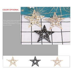 Star-shaped luxury hair clips with manual point drilling and sparkling crystals in six colors