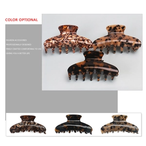 Classic leopard acetate hair claw clips for women with elegant tortoiseshell patterns