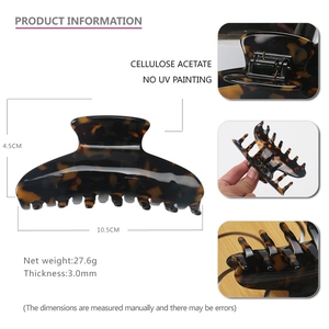 Classic tortoiseshell cellulose acetate large hair claw clip for French style updos
