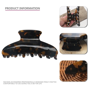 French vintage large tortoiseshell acetate hair claw clip for women back head hair styling