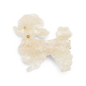 Sweet Poodle Dog Shape Hair Clip Women Acrylic Pearlescent Glitter Duckbill Clip Side Fringe Hairpin Handmade Accessories