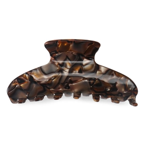 French vintage amber acetate hair claw clip with large marble pattern for women