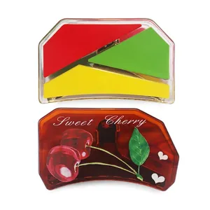 Summer Acetate Fiber Cherry Hair Claw Clip Sweet Cherry Pattern Geometric Mosaic Shark Clip Large Hair Catch For Women Hair Accessories