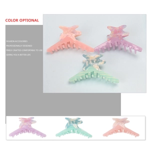 Haarklammern aus Acetat mit Seestern-Design in Pastellrosa, Lila und Minzgrün