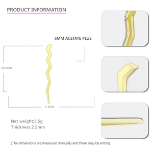 Elegant yellow acetate wavy hair pin hair fork stick for women 12cm long professional tool
