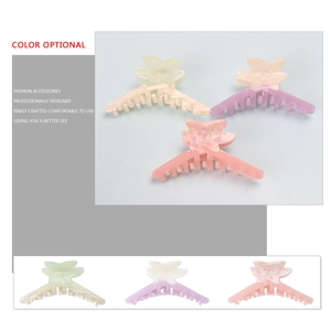 Summer jelly color acetate maple leaf shark hair claw clips in green purple and pink