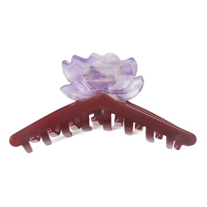 Pince à cheveux lotus élégante en acétate violet pour chignons sophistiqués