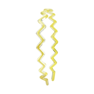 French style bright yellow transparent zig-zag headband for women's hair styling
