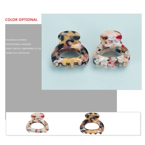 Mini mollette per capelli in acetato marmorizzato multicolore con design geometrico