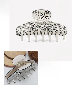Detail showing high-quality acetate dragonfly hair claw clip dimensions and 22.7g weight