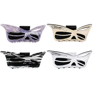 Large Acetate Butterfly Hair Claw Clip Elegant Hollow Out Marbled Shark Clip Hair Accessory For Women Fashion Headwear