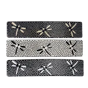 Vintage French Acetate Dragonfly Pattern Hair Clip Hollow Out Rectangular Spring Barrette For Women Daily Hair Accessories