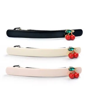 Pince à Cheveux Cerise en Acétate Style Français Élégante Douce Barrette à Ressort Accessoires de Coiffure pour Femmes Fête