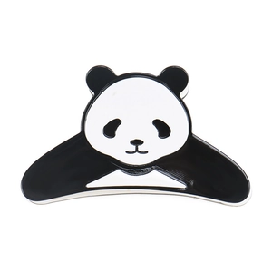 Pince à cheveux panda mignonne en acrylique poli noir et blanc pour le coiffage