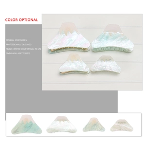 Mountain peaks style acrylic hair claws set in iridescent finish for women and girls