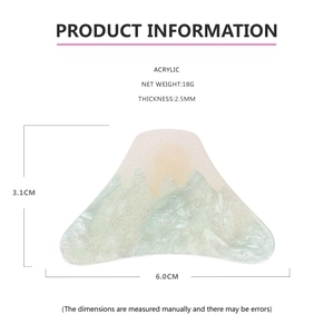Detailed product specifications for acrylic hair claw clip with size and weight info