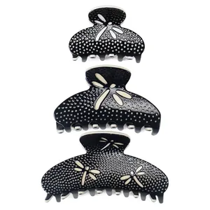 Acetate Dragonfly Polka Dot Hair Claw Clip For Women Elegant Large Medium Small Hair Clips Retro Non-Slip Hair Accessories