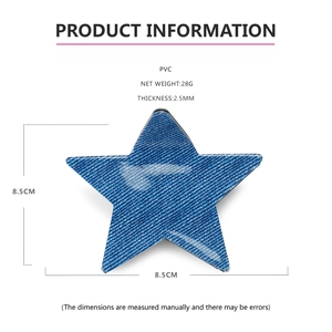 Dimensions détaillées de la pince à cheveux étoile bleu denim pour femmes