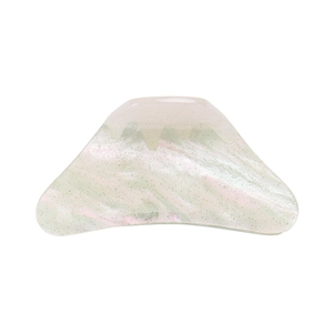 Macro detail of Mount Fuji acrylic hair claw clip with pearlescent gradient finish