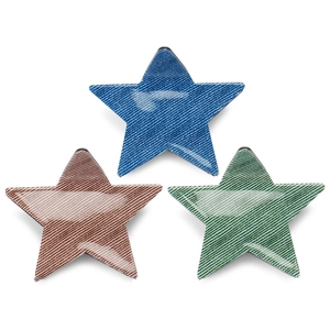 Lot de pinces à cheveux étoiles texture denim en bleu marron et vert