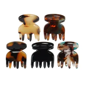Mini Acetate Hair Claw Clips Vintage Tortoiseshell Pattern Small Hairpin Handmade Fashion Hair Accessories For Women Fringe Clips