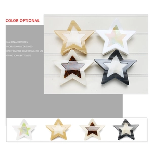 Star-shaped hair claw clips set with marble texture and double-layer acetate design