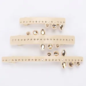 Pince à Cheveux en Acétate et Strass Élégante Pince à Ressort en Cristal pour Femmes Accessoires Cheveux Rétro