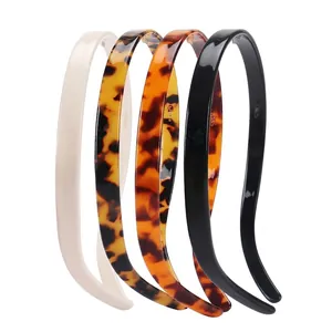Acetate Minimalist Leopard Tortoiseshell Hair Band For Women Non-Slip Teeth Fashion Headband For Girls Daily Hair Styling Accessories