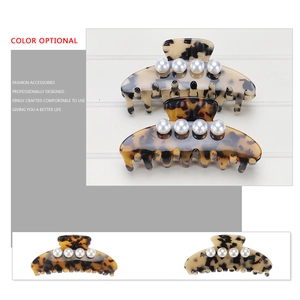 French style tortoise shell claw clips with pearl accents in two elegant colors