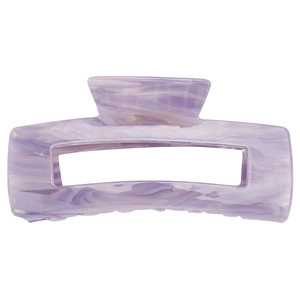 Macro detail of purple marble acetate 14cm large rectangle hair claw clip for thick hair
