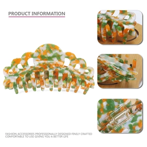 Extra large 14cm acetate hair claw clip with marble pattern for thick hair styling