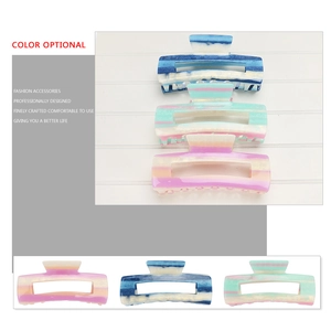 Extra large 14cm colorful marble acetate hair claw clips for thick hair styling