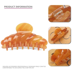 Amber acetate large claw hair clip for women with strong metal spring and durable design