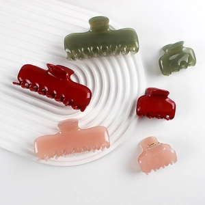 Elegantes pinzas para el cabello en acetato verde, rojo y rosa, varios tamaños