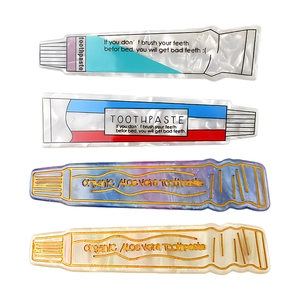 Chic toothpaste shaped acetate hair clips set with marble texture and trendy patterns