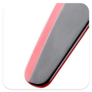 Gros plan sur la surface du serre-tête en acétate gris foncé avec un insert rouge chic